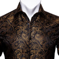Gold and Black Paisley Dress Shirt - GentCrest - View 2