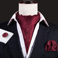 Deep Red Paisley Ascot Set - GentCrest