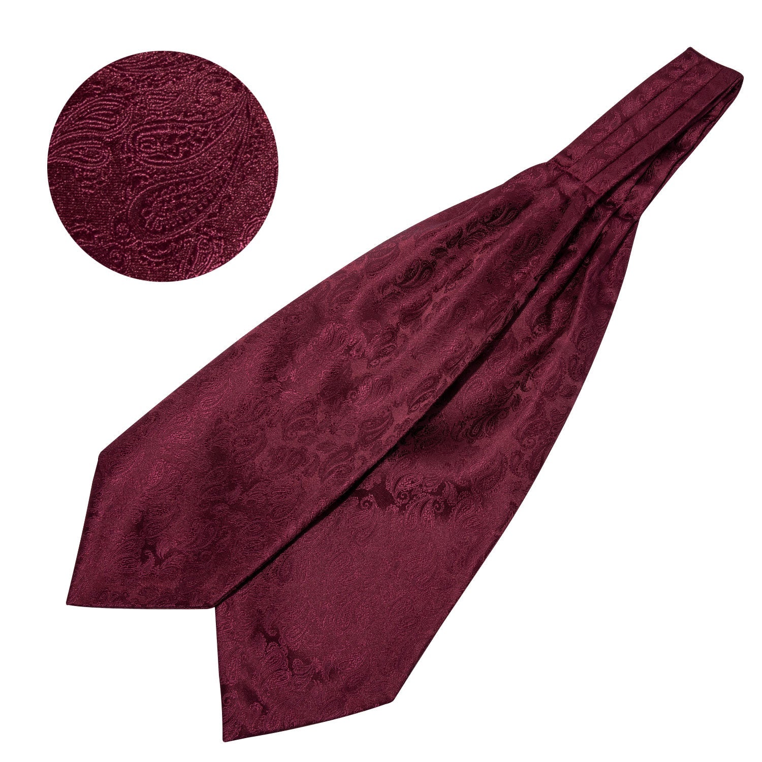 Red Paisley 3-Piece Ascot Set - GentCrest - View 5