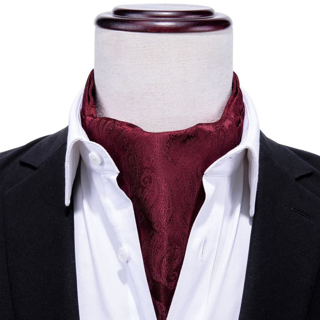 Red Paisley 3-Piece Ascot Set - GentCrest