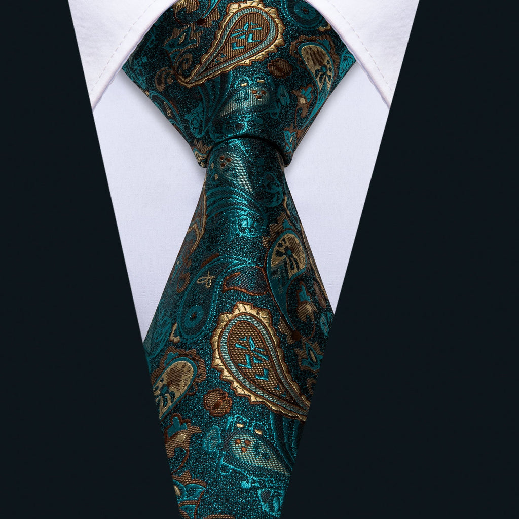 GentCrest Blue Paisley Tie Hanky Cufflinks Set - Image 2