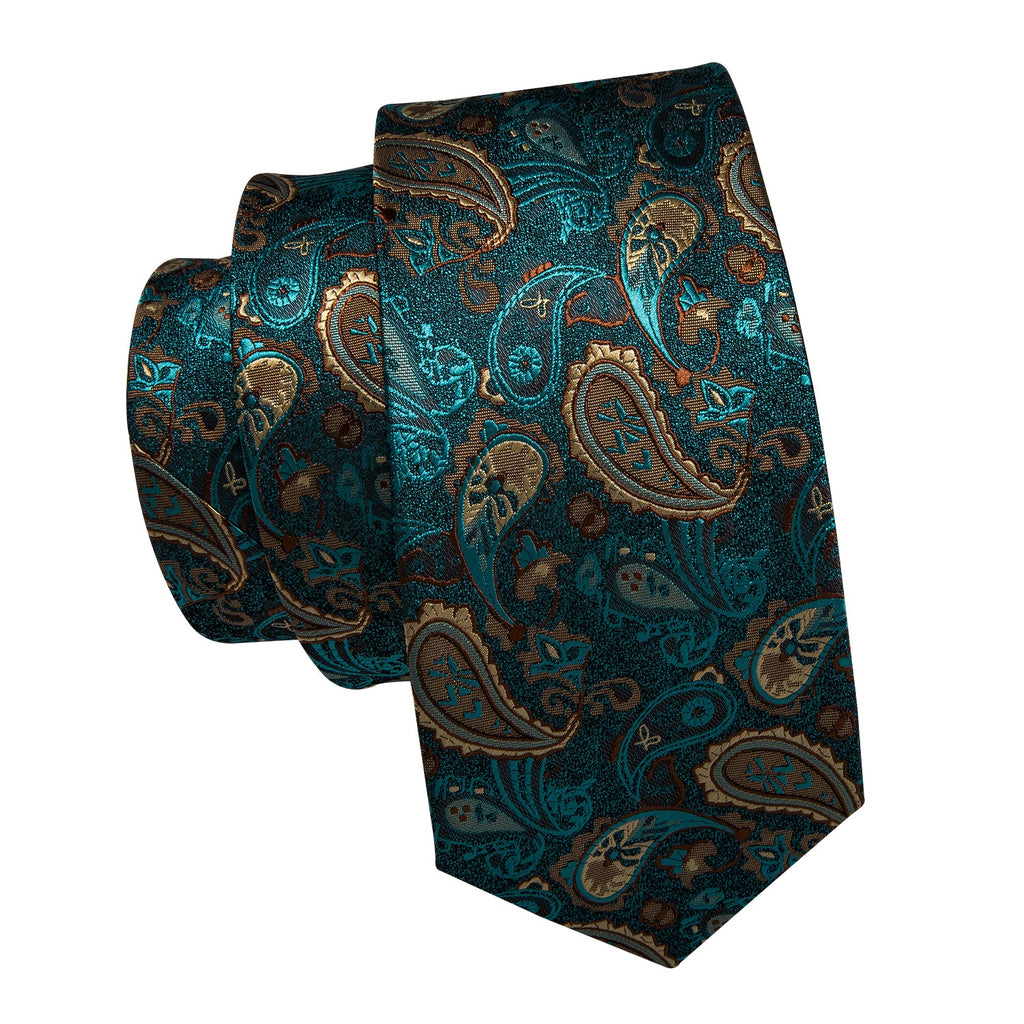 GentCrest Blue Paisley Tie Hanky Cufflinks Set - Image 4