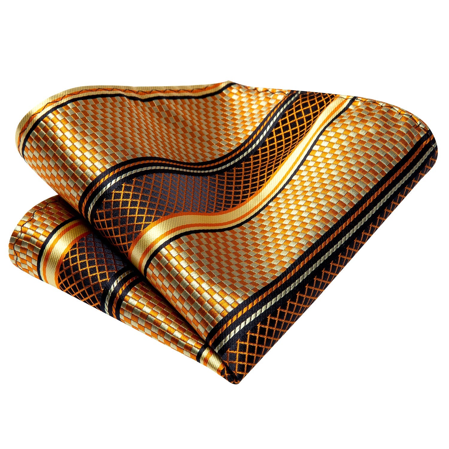 GentCrest Gold Striped Tie Hanky Cufflinks Set - Image 3
