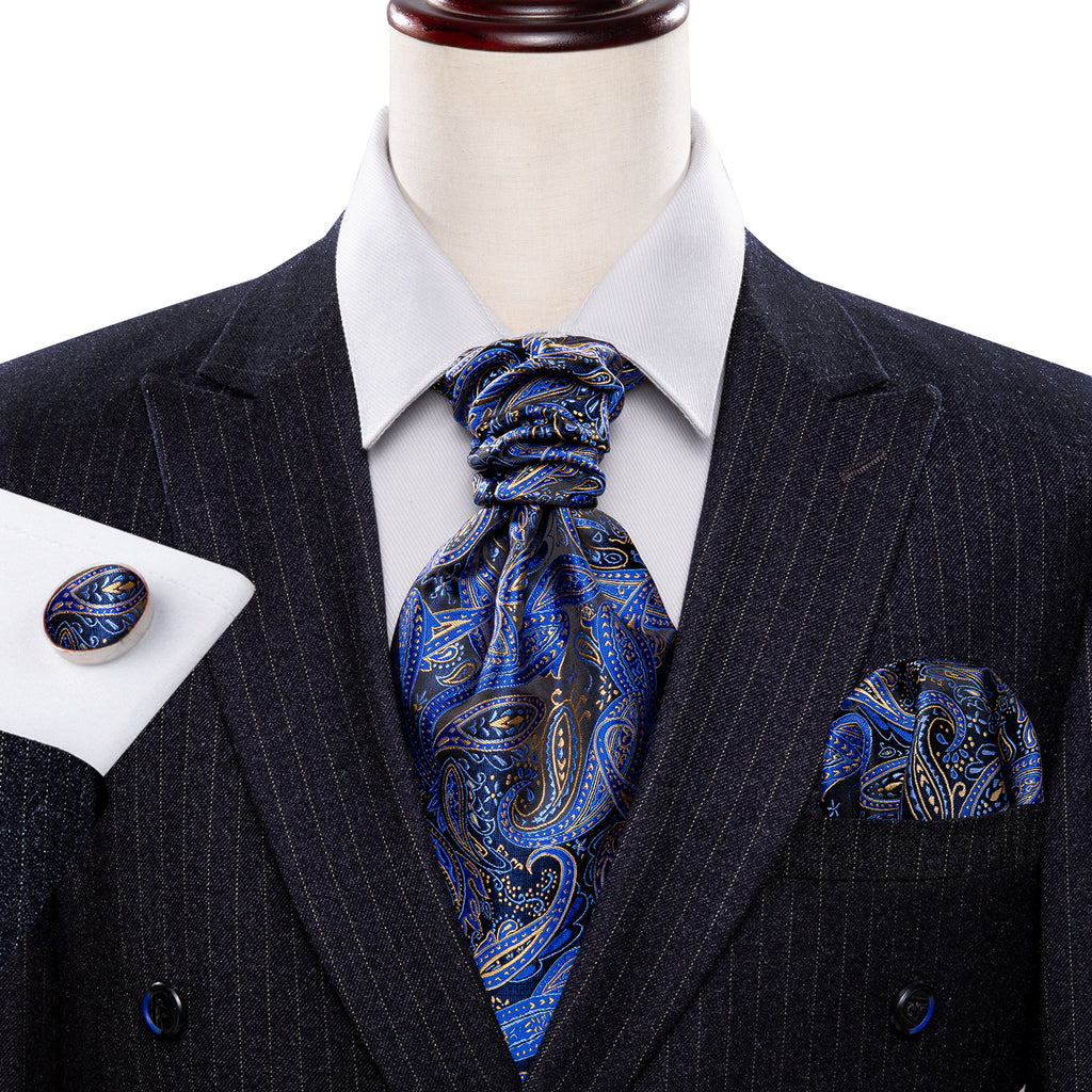 Blue Paisley Ascot Set - GentCrest - View 2