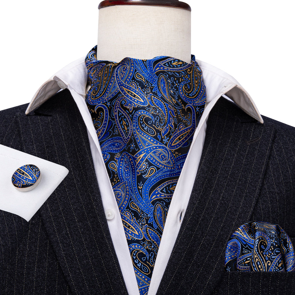 Blue Paisley Ascot Set - GentCrest