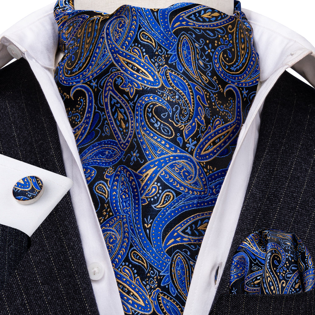 Blue Paisley Ascot Set - GentCrest - View 4