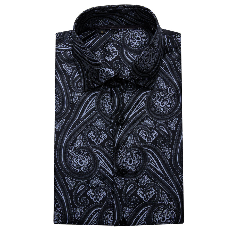 GentCrest Black Paisley Shirt - Image 3