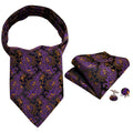 Black Golden Paisley Ascot Set - GentCrest