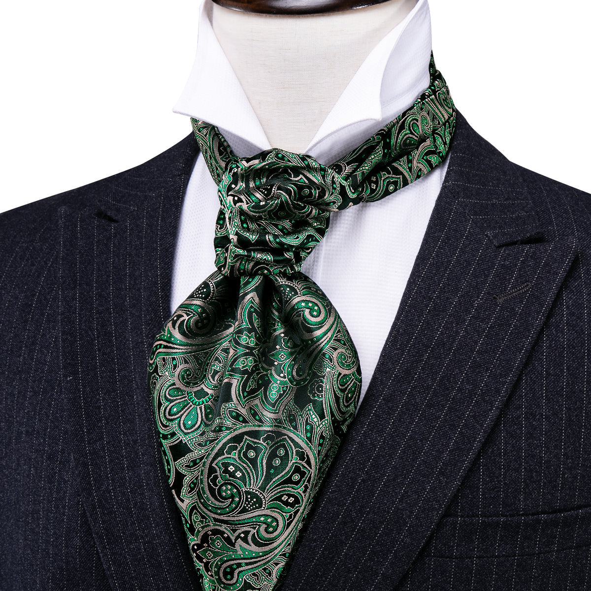 Green Novelty Paisley Ascot Set - GentCrest