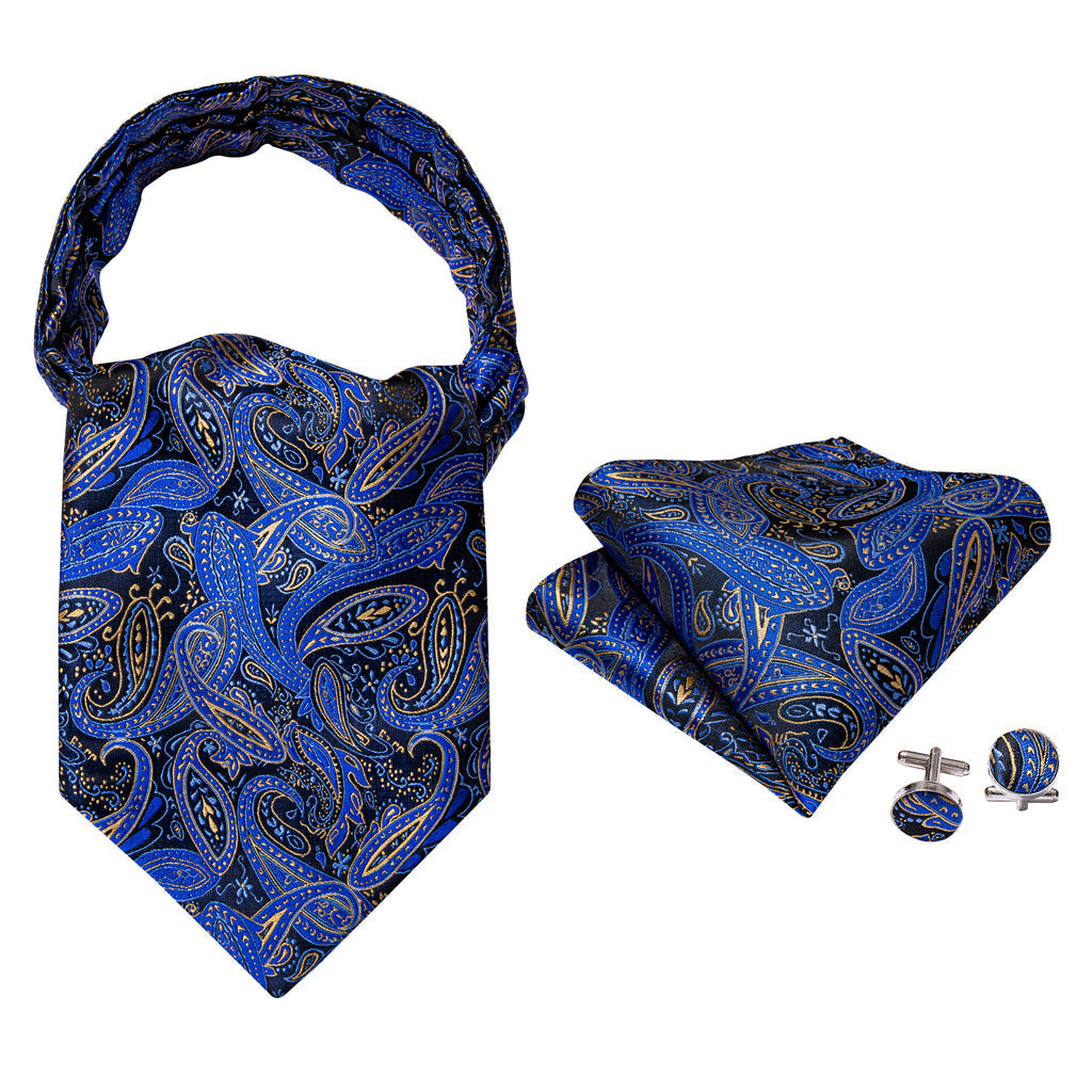 Blue Paisley Ascot Set - GentCrest - View 5