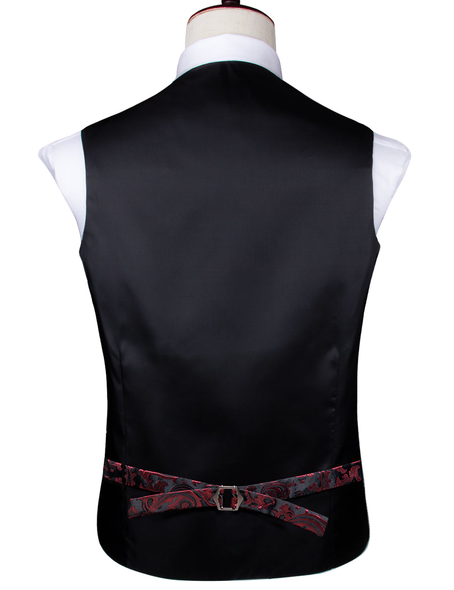 Scarlet & Ebony Paisley Vest Set - GentCrest - View 6