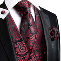 Scarlet & Ebony Paisley Vest Set - GentCrest