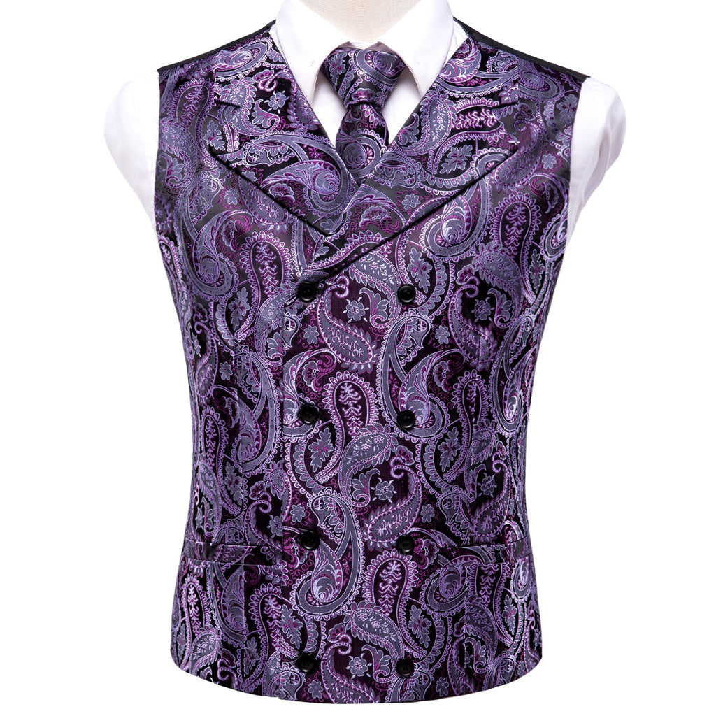 GentCrest Purple Paisley Vest Set - Image 4