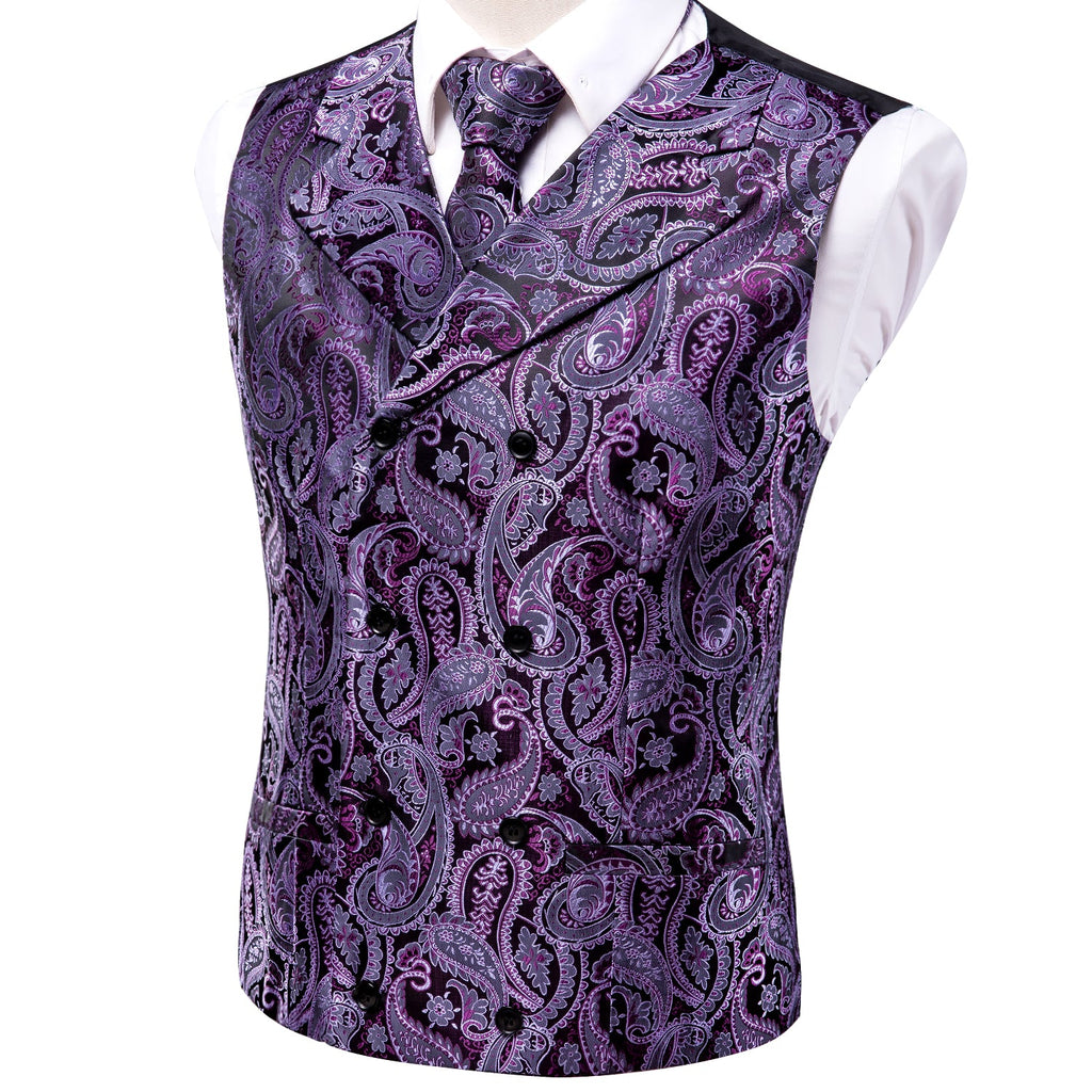 GentCrest Purple Paisley Vest Set - Image 6