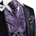 Purple and Black Paisley Vest Set - GentCrest