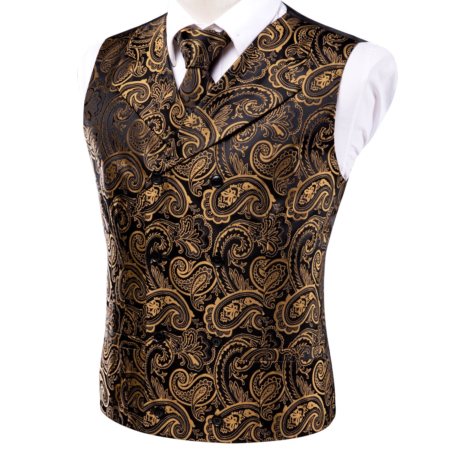 GentCrest Black Paisley Vest Set - Image 4