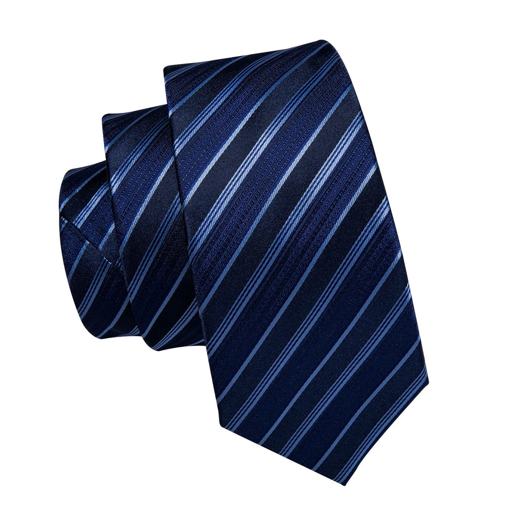 GentCrest Blue Striped Tie Hanky Cufflinks Set - Image 4
