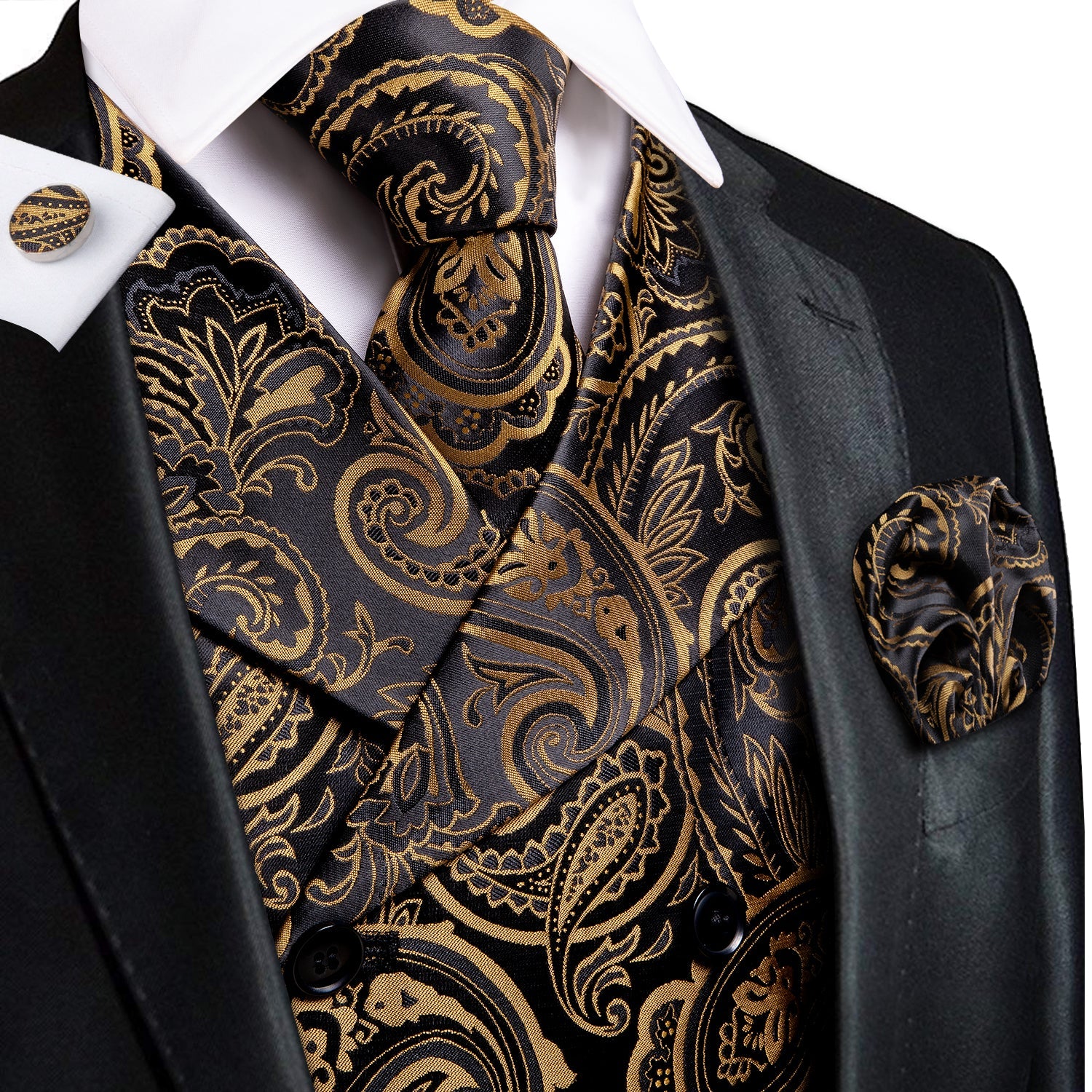 GentCrest Black Paisley Vest Set - Image 2