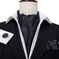 Black Floral Ascot Set - GentCrest