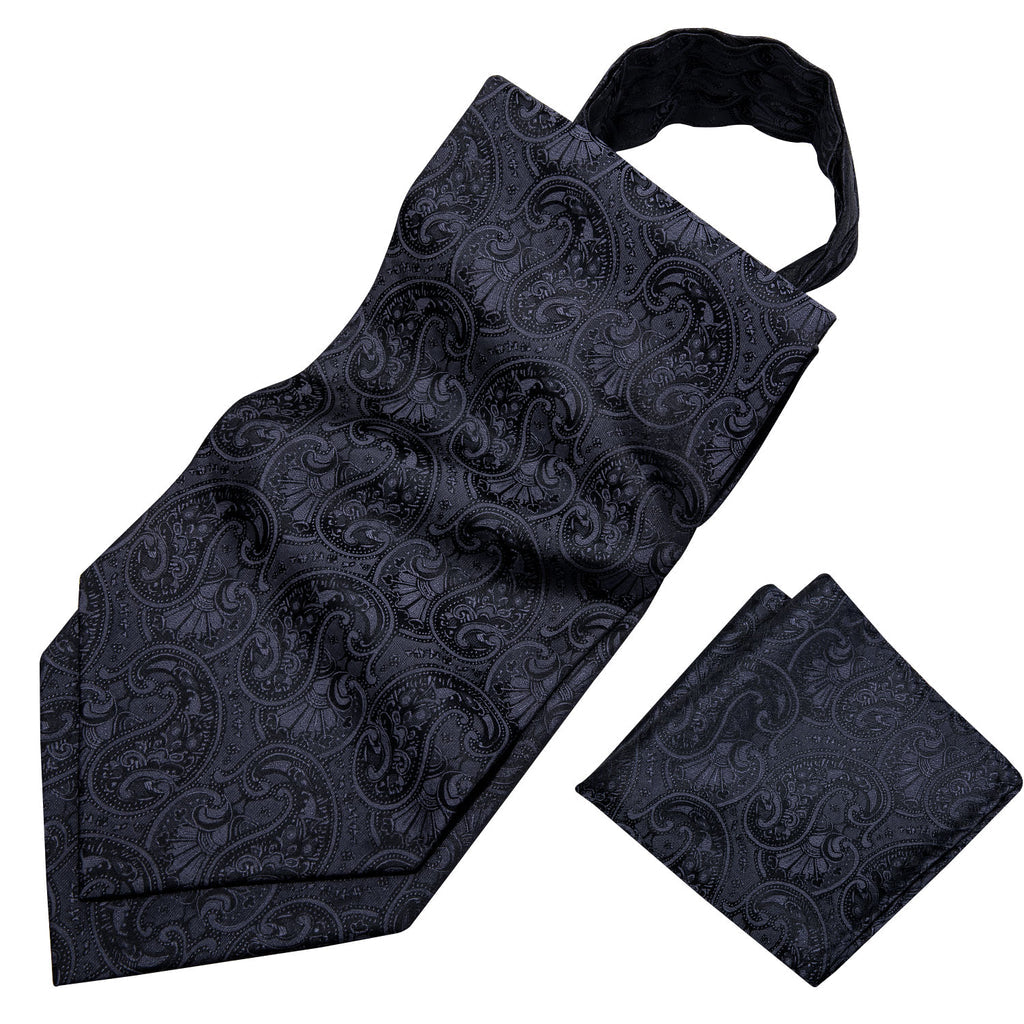 Black Floral Ascot Set - GentCrest - View 6