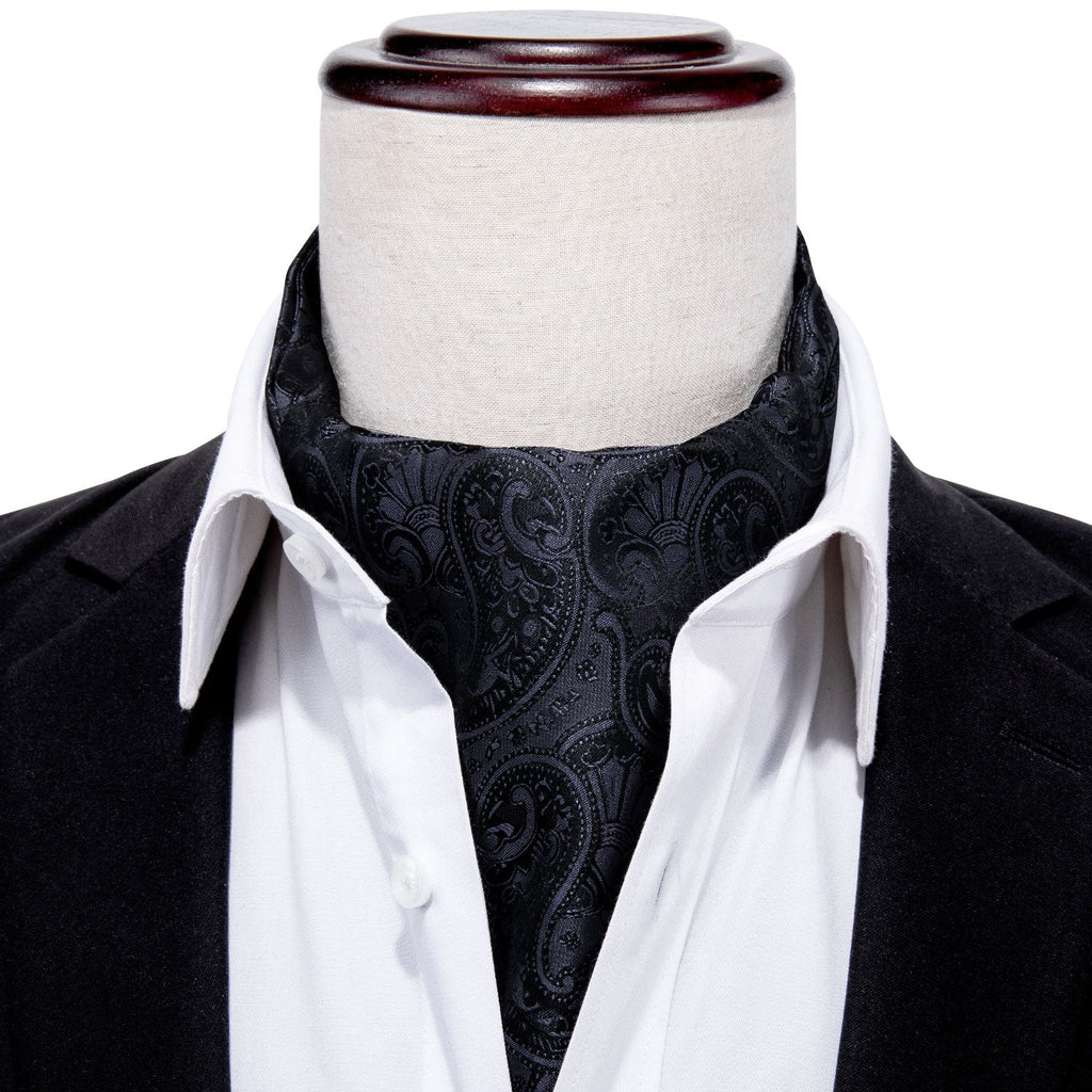 GentCrest Black Paisley Ascot - Image 1