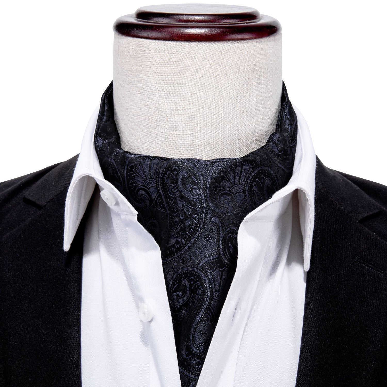 GentCrest Black Paisley Ascot - Image 1