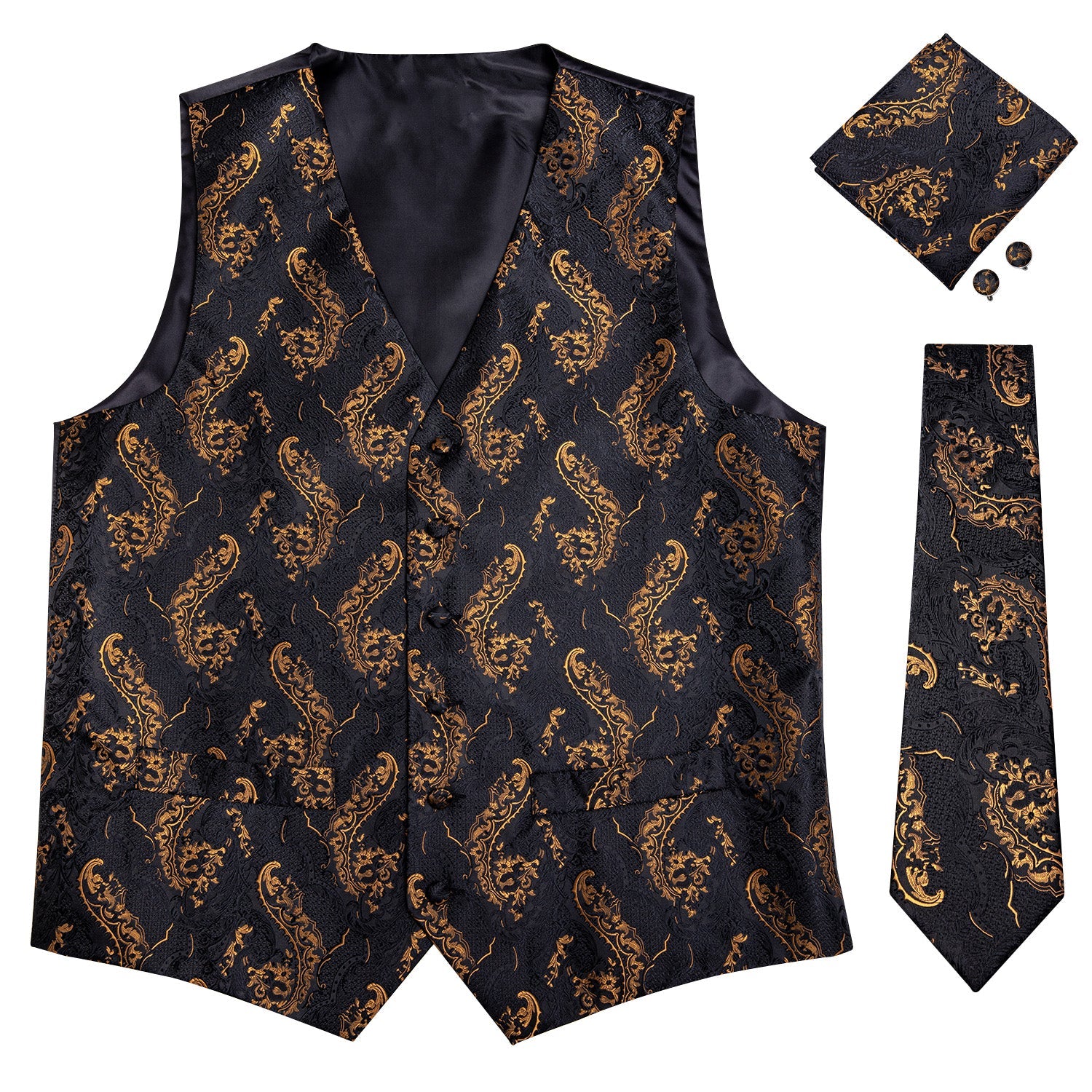 GentCrest Black Paisley Vest Set - Image 7
