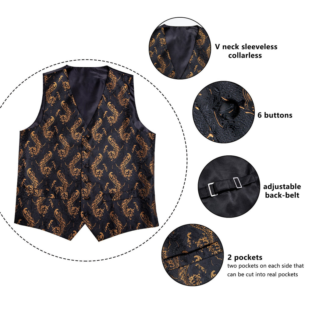 GentCrest Black Paisley Vest Set - Image 8