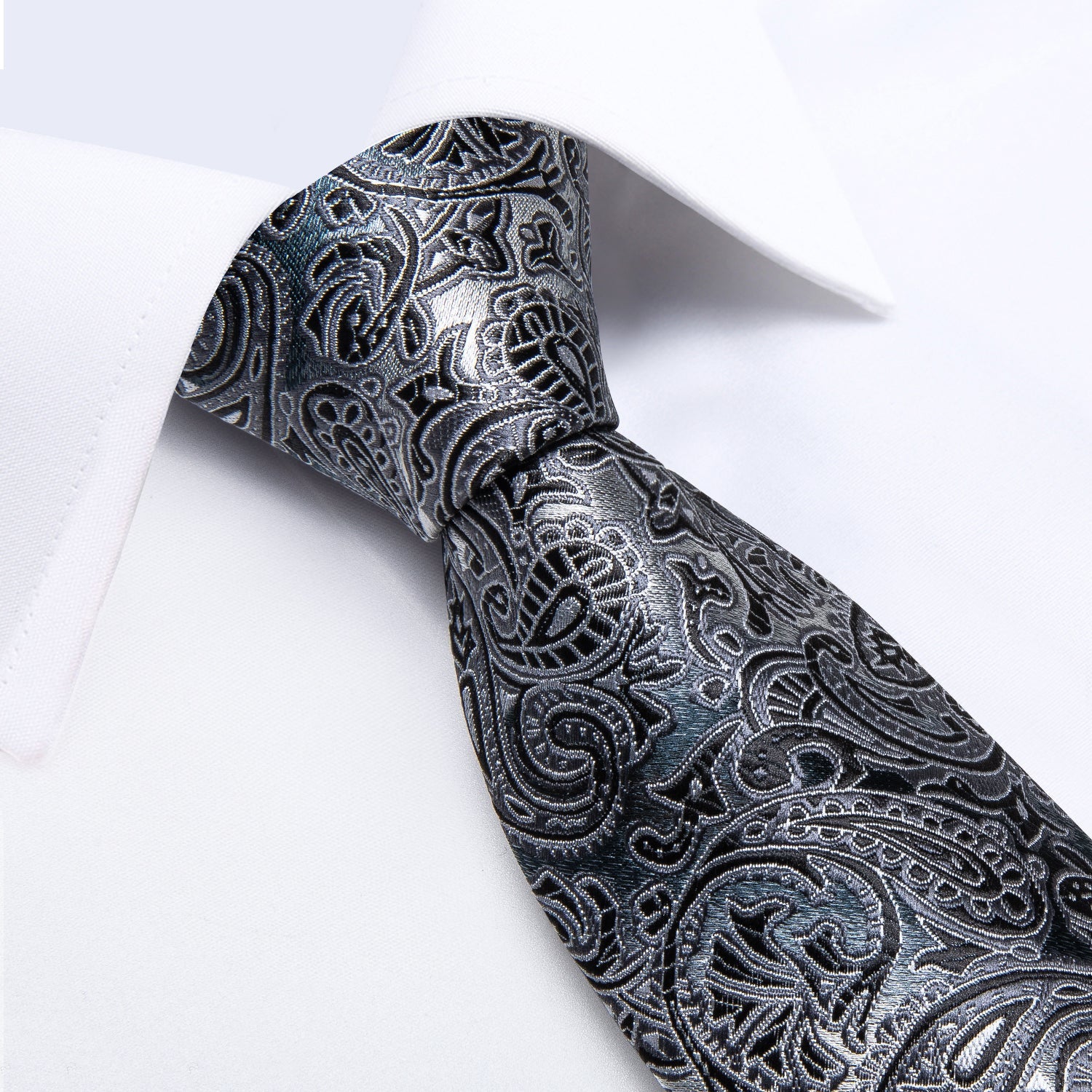 GentCrest Black Paisley Tie Hanky Cufflinks Set - Image 7
