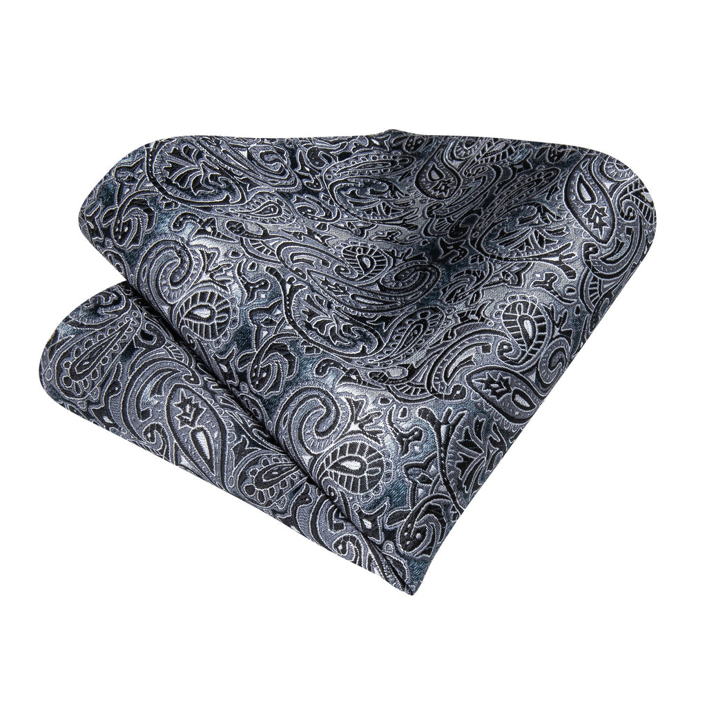 GentCrest Black Paisley Tie Hanky Cufflinks Set - Image 10