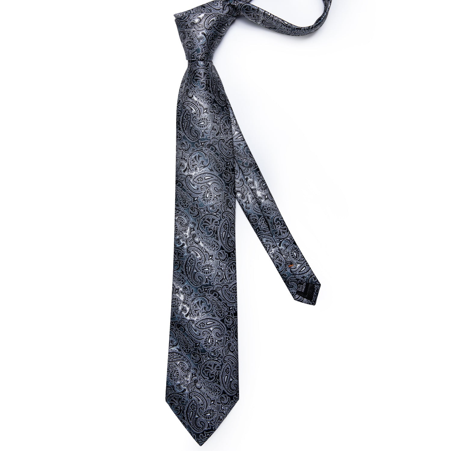 GentCrest Black Paisley Tie Hanky Cufflinks Set - Image 8