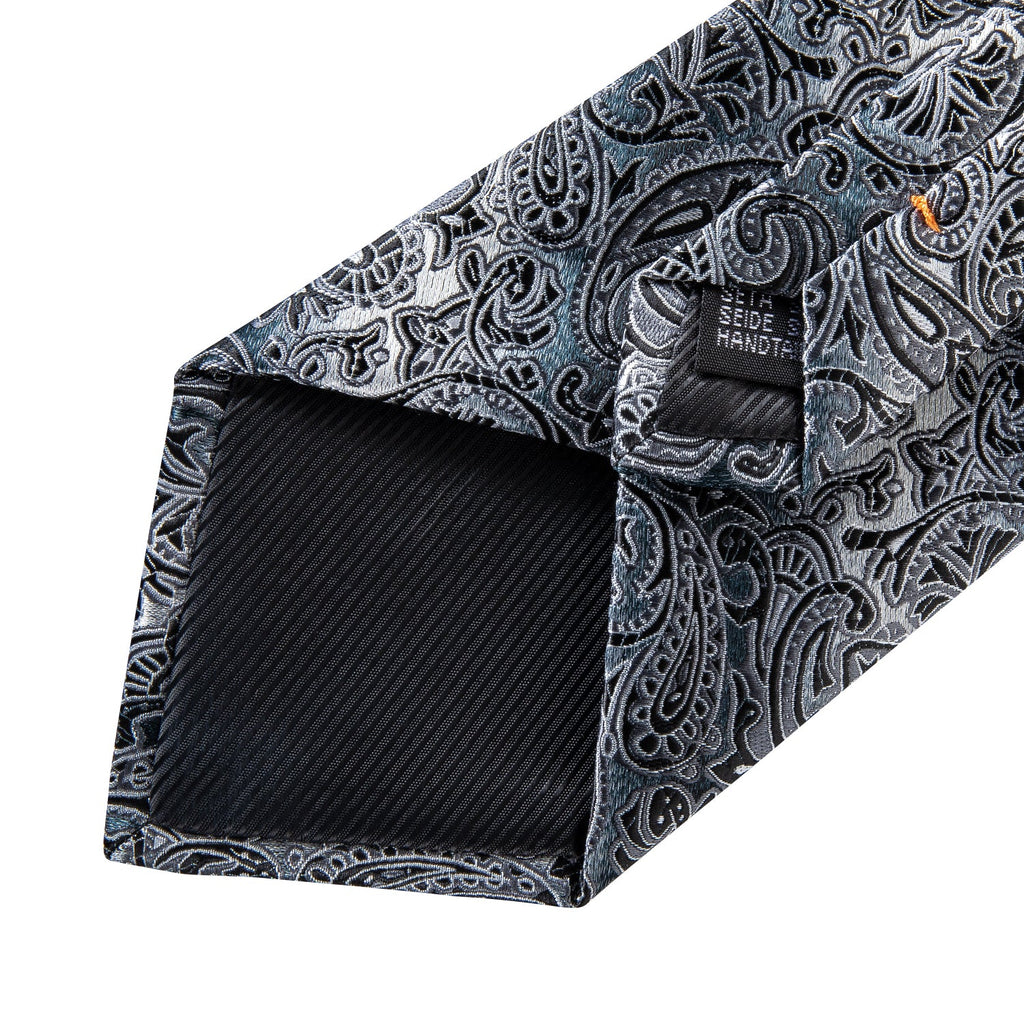 GentCrest Black Paisley Tie Hanky Cufflinks Set - Image 7