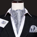 Silver Floral Ascot Set - GentCrest