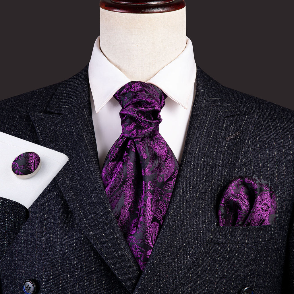 Purple Floral Ascot Set - GentCrest - View 2