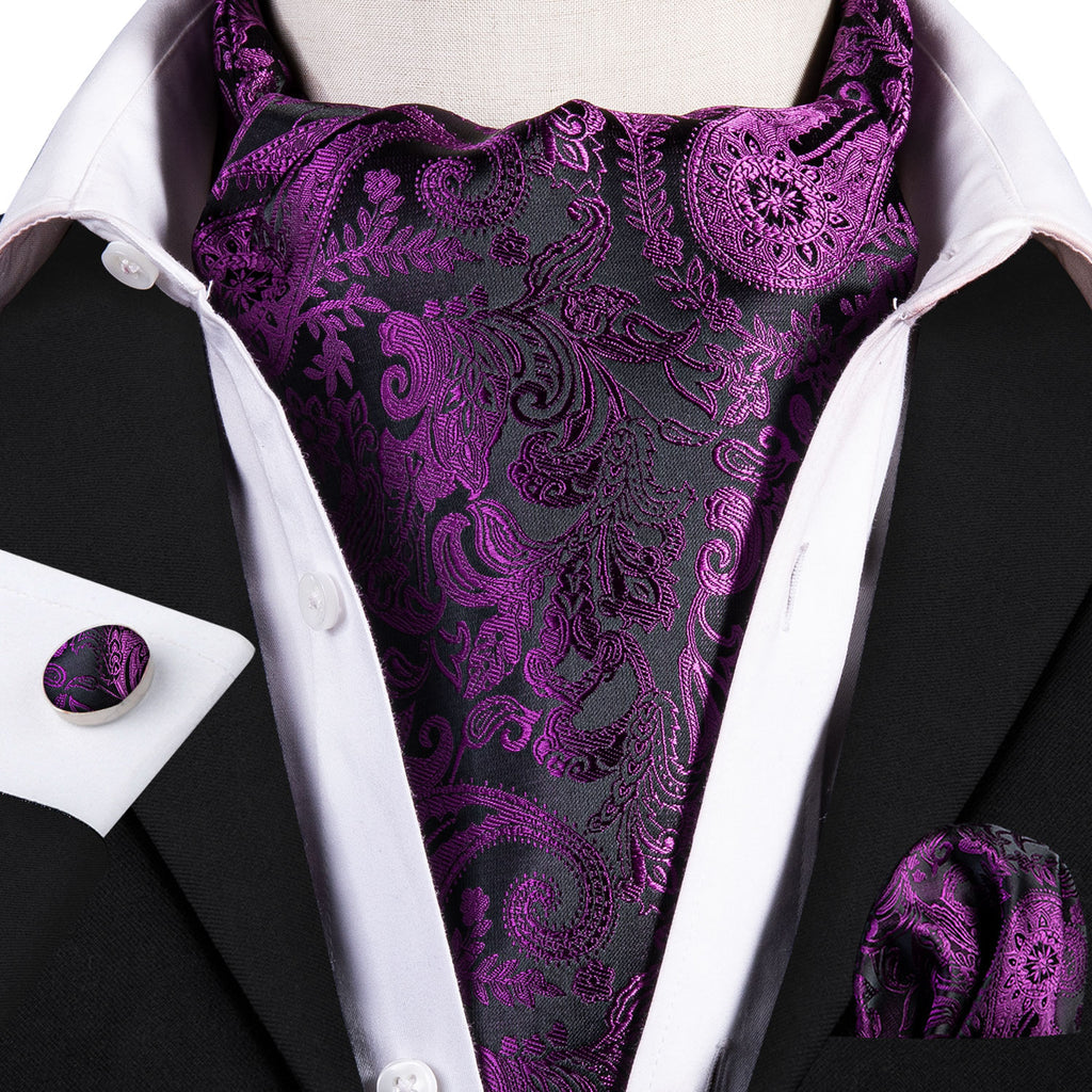 Purple Floral Ascot Set - GentCrest - View 4