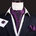 Purple Floral Ascot Set - GentCrest