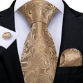 GentCrest Gold Floral Tie Hanky Cufflinks Set - Image 1