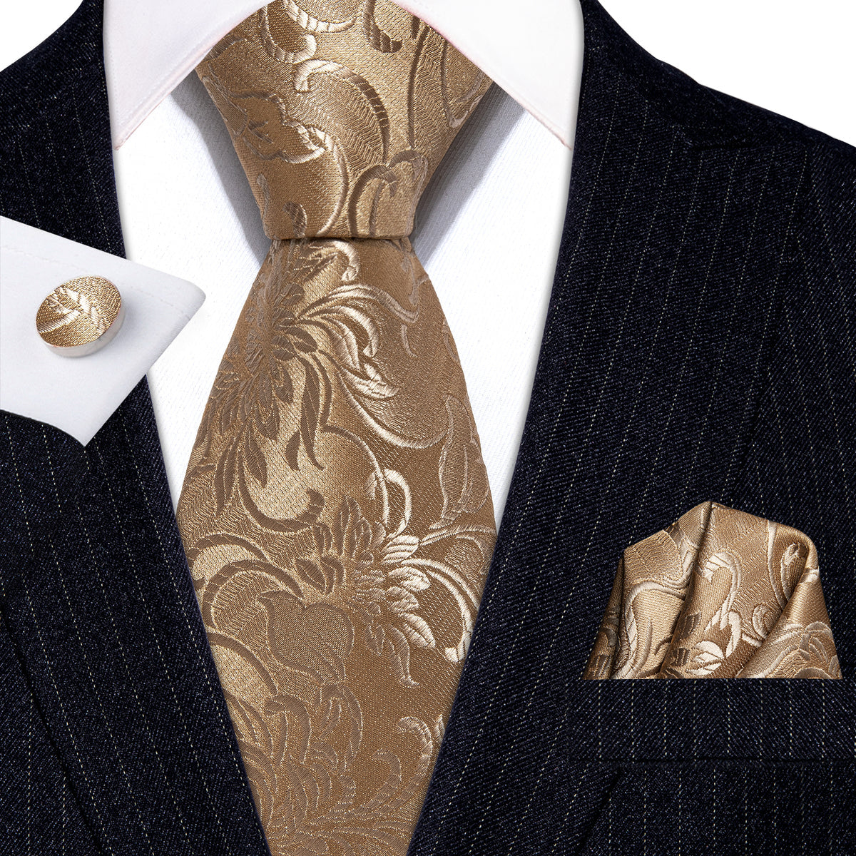 GentCrest Gold Floral Tie Sets - Image 1
