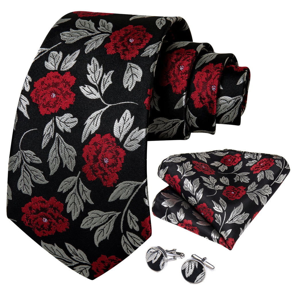 GentCrest Black Floral Tie Sets - Image 3