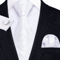 Ivory White Paisley Silk Tie Set - GentCrest