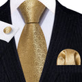 Elegant Gold Champagne Silk Tie Set - GentCrest