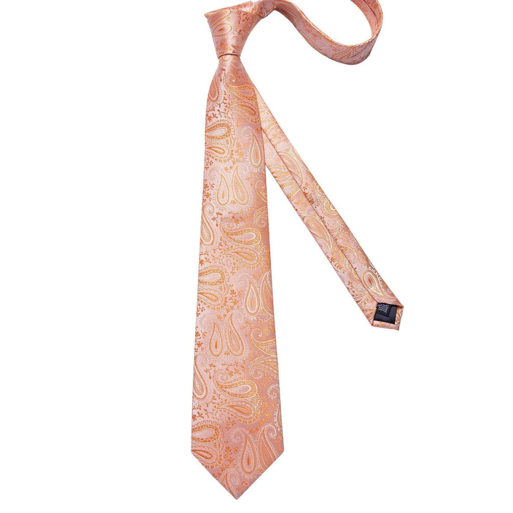 GentCrest Orange Paisley Tie Hanky Cufflinks Set - Image 3