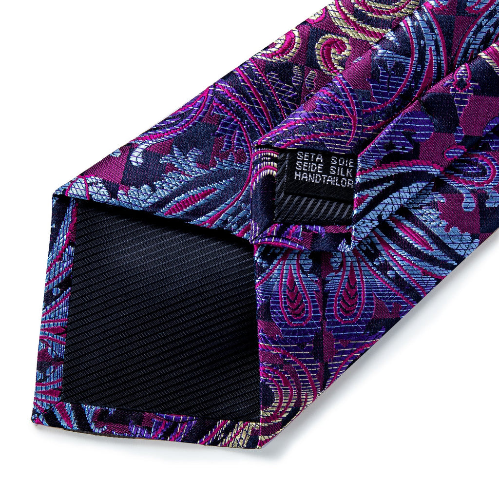 GentCrest Blue Paisley Tie Hanky Cufflinks Set - Image 7