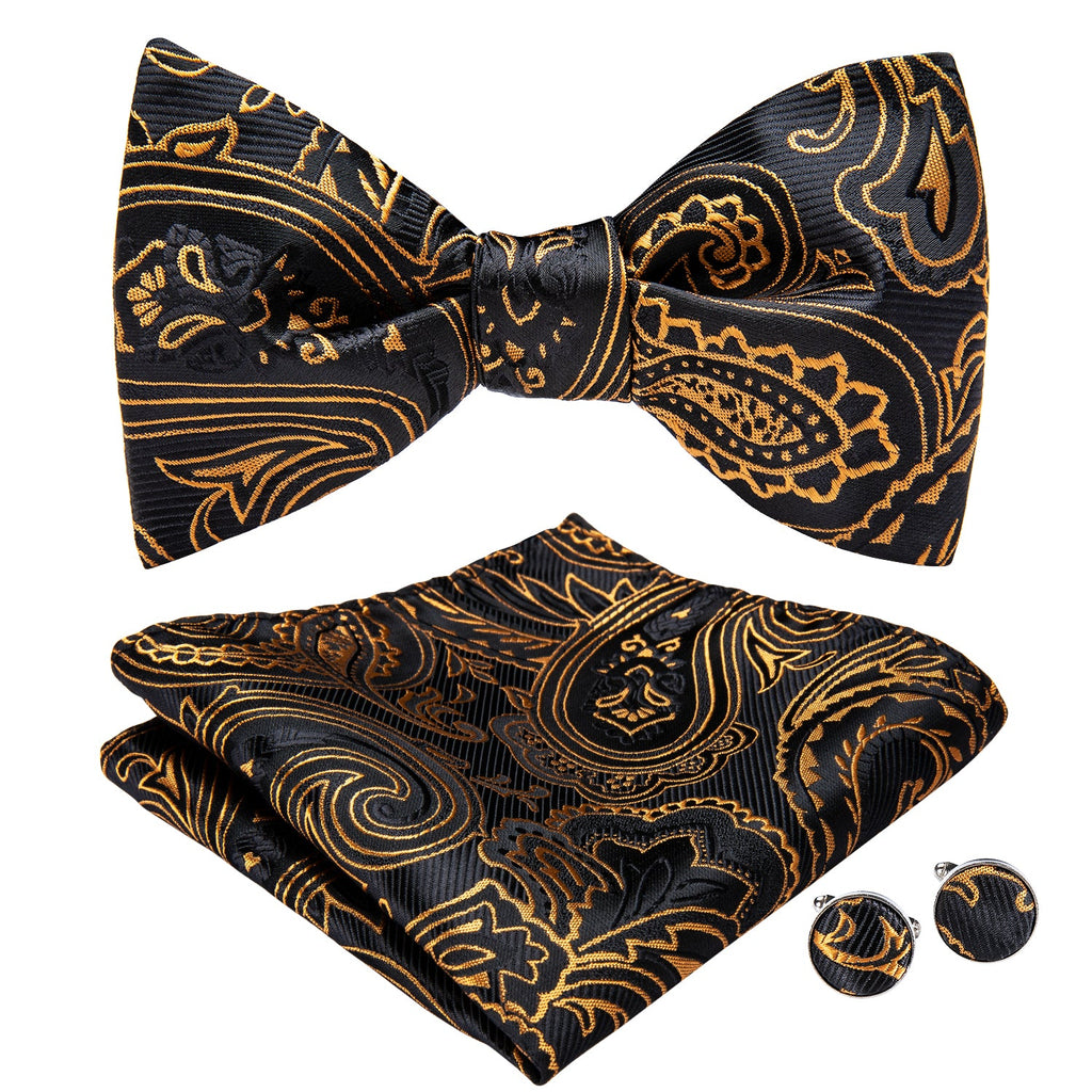 GentCrest Black Paisley Bowtie Set - Image 2