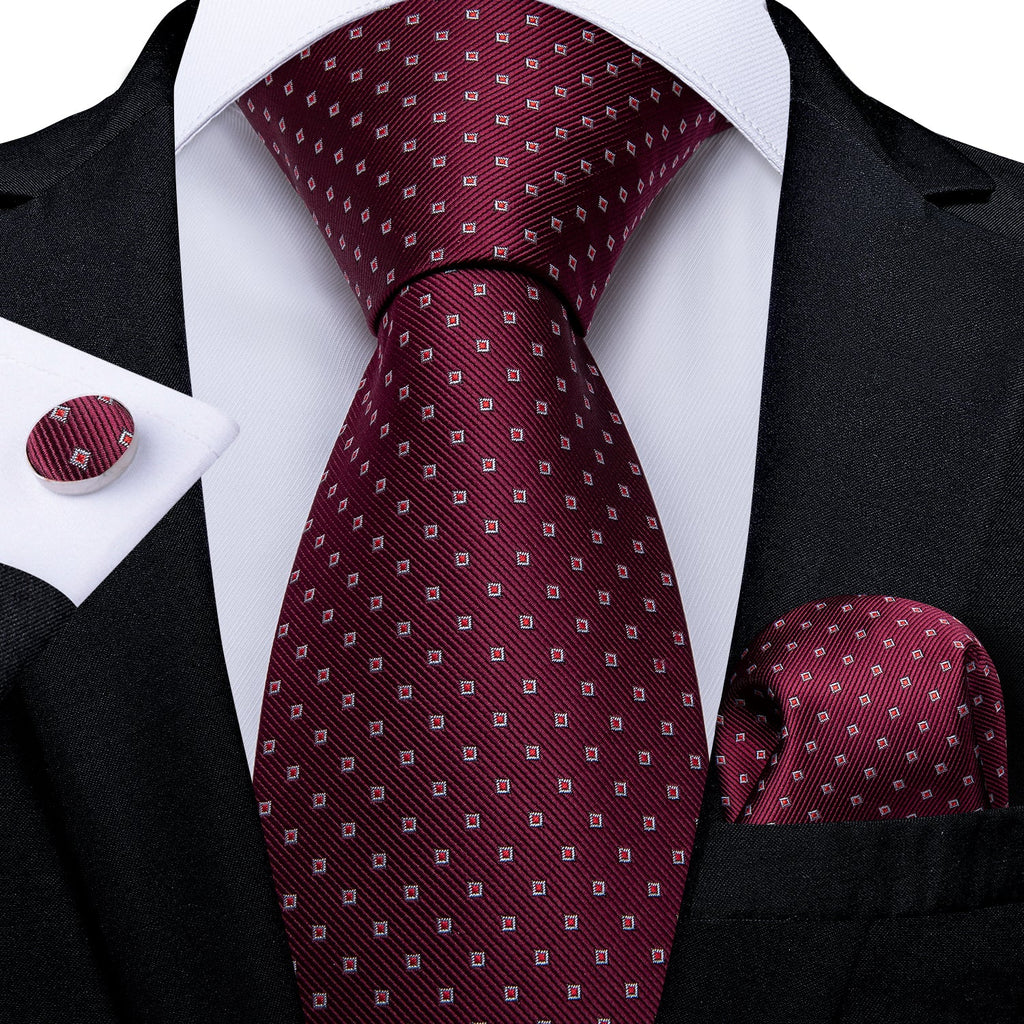 GentCrest Red Polka Dot Tie Hanky Cufflinks Set - Image 1