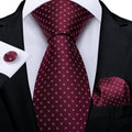 GentCrest Red Polka Dot Tie Hanky Cufflinks Set - Image 1