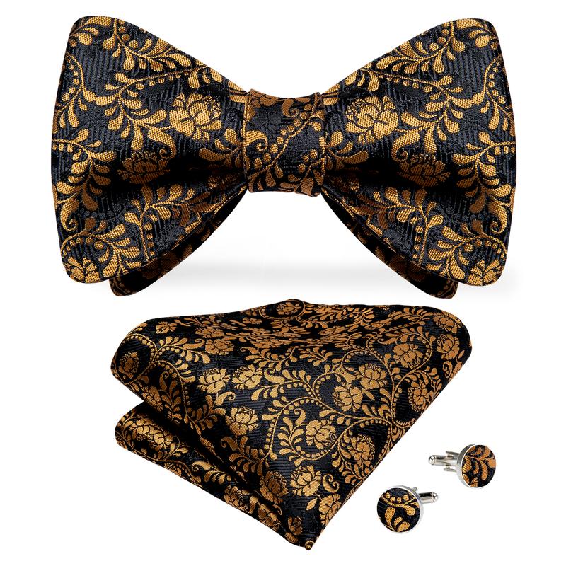 GentCrest Black Floral Bowtie Set - Image 1