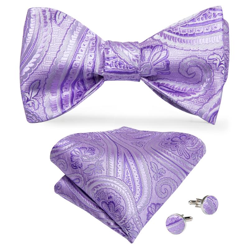 GentCrest Purple Paisley Bowtie Set - Image 1