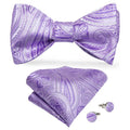 GentCrest Purple Paisley Bowtie Set - Image 1