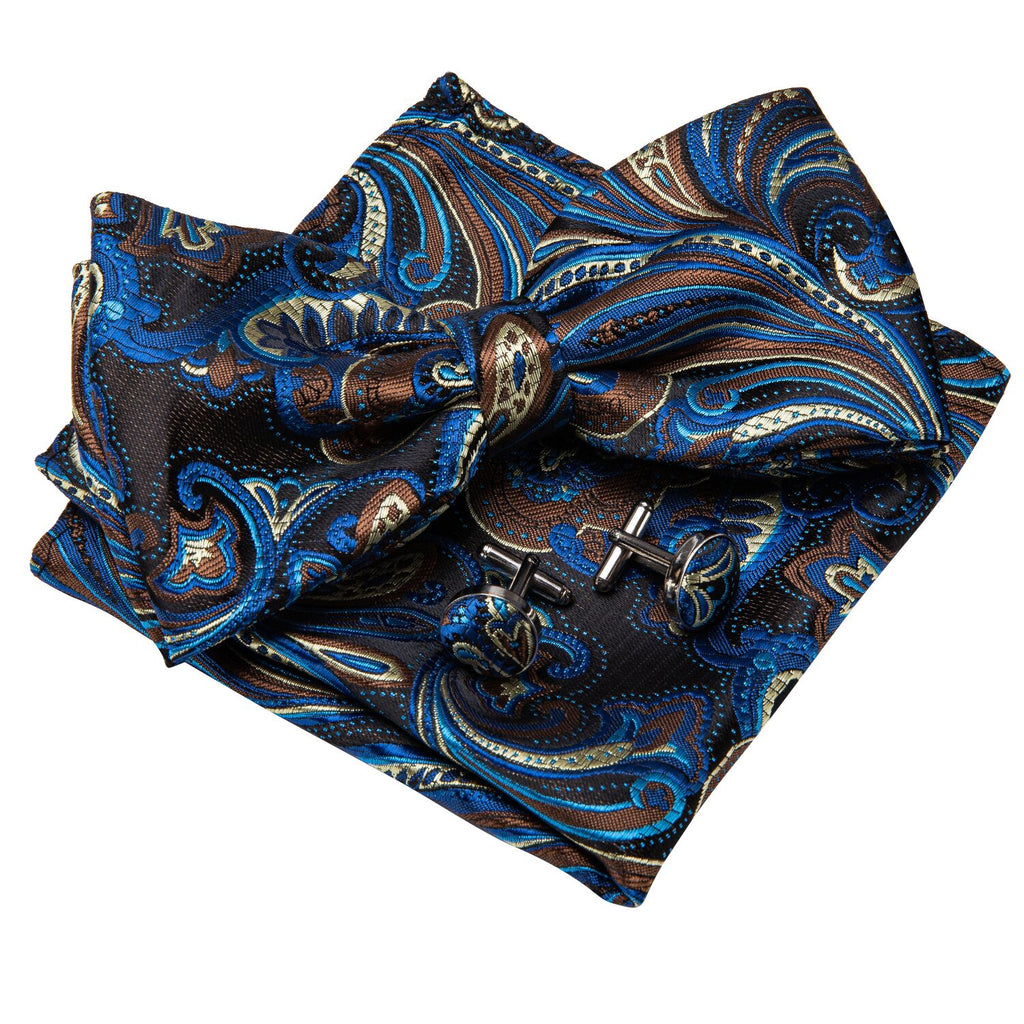 GentCrest Blue Paisley Bowtie Set - Image 2